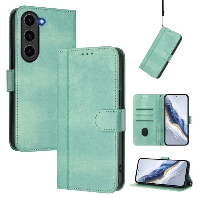 Custodia per telefono in pelle stile retrò con fibbia a giunzione lineare, For Samsung Galaxy S23 FE 5G, For Samsung Galaxy S23 Ultra 5G, For Samsung Galaxy S23+ 5G
