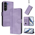 Custodia per telefono in pelle stile retrò con fibbia a giunzione lineare, For Samsung Galaxy S23 FE 5G, For Samsung Galaxy S23 Ultra 5G, For Samsung Galaxy S23+ 5G