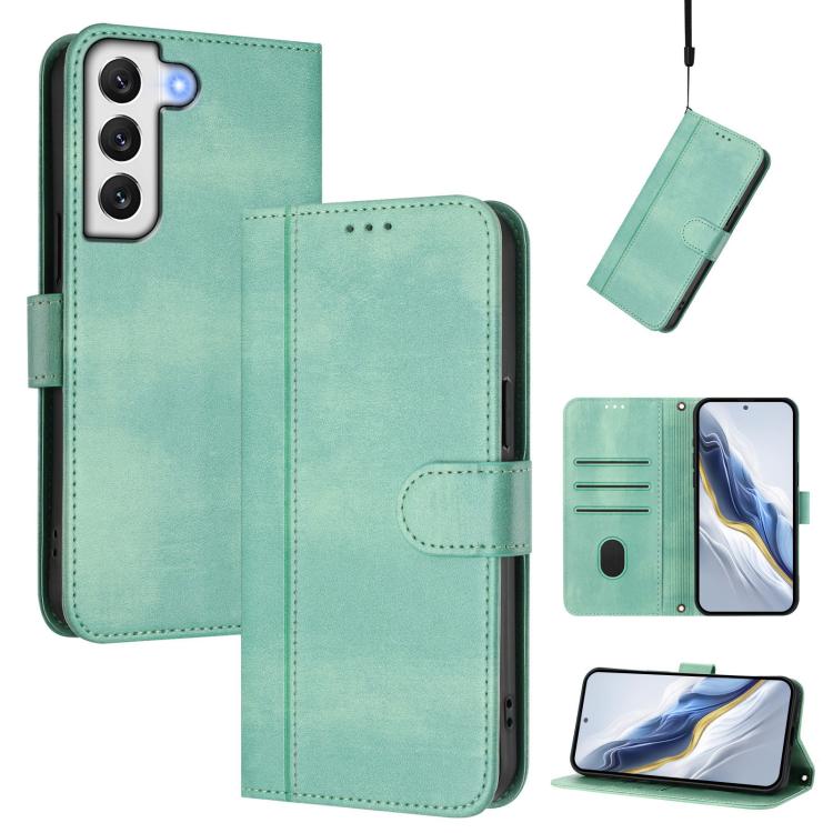 Custodia per telefono in pelle stile retrò con fibbia a giunzione lineare, For Samsung Galaxy S22+ 5G, For Samsung Galaxy S22 5G, For Samsung Galaxy S21 FE 5G