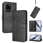 Custodia per telefono in pelle stile retrò con fibbia a giunzione lineare, For Samsung Galaxy S20 Ultra, For Samsung Galaxy S20, For Samsung Galaxy S20+