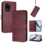 Custodia per telefono in pelle stile retrò con fibbia a giunzione lineare, For Samsung Galaxy S20 Ultra, For Samsung Galaxy S20, For Samsung Galaxy S20+