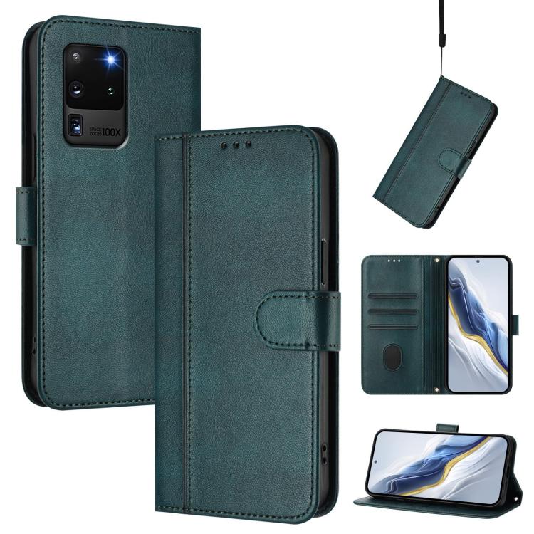 Custodia per telefono in pelle stile retrò con fibbia a giunzione lineare, For Samsung Galaxy S20 Ultra, For Samsung Galaxy S20, For Samsung Galaxy S20+