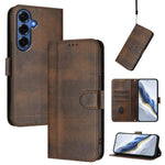Custodia per telefono in pelle stile retrò con fibbia a giunzione lineare, For Galaxy S26 FE 5G, For Samsung Galaxy S26+ 5G, For Samsung Galaxy S26 Ultra 5G