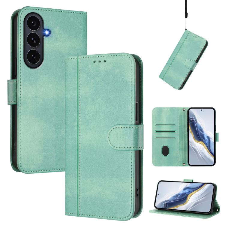 Custodia per telefono in pelle stile retrò con fibbia a giunzione lineare, For Galaxy S26 FE 5G, For Samsung Galaxy S26+ 5G, For Samsung Galaxy S26 Ultra 5G