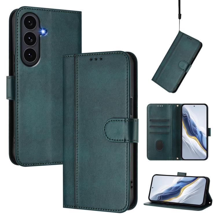 Custodia per telefono in pelle stile retrò con fibbia a giunzione lineare, For Galaxy S26 FE 5G, For Samsung Galaxy S26+ 5G, For Samsung Galaxy S26 Ultra 5G