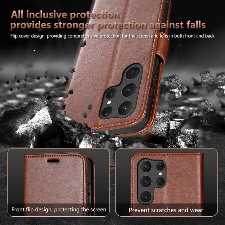 Custodia per telefono a libro in pelle con texture effetto montone AZNS, For Samsung Galaxy S25 Ultra 5G, For Samsung Galaxy S24 FE 5G, For Samsung Galaxy S24 Ultra 5G, For Samsung Galaxy S24+ 5G, For Samsung Galaxy S24 5G, For Samsung Galaxy S23 FE 5G...