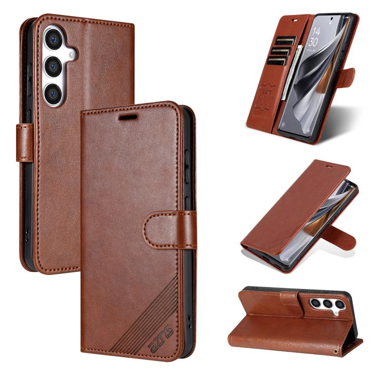 Custodia per telefono a libro in pelle con texture effetto montone AZNS, For Samsung Galaxy S25 Ultra 5G, For Samsung Galaxy S24 FE 5G, For Samsung Galaxy S24 Ultra 5G, For Samsung Galaxy S24+ 5G, For Samsung Galaxy S24 5G, For Samsung Galaxy S23 FE 5G...