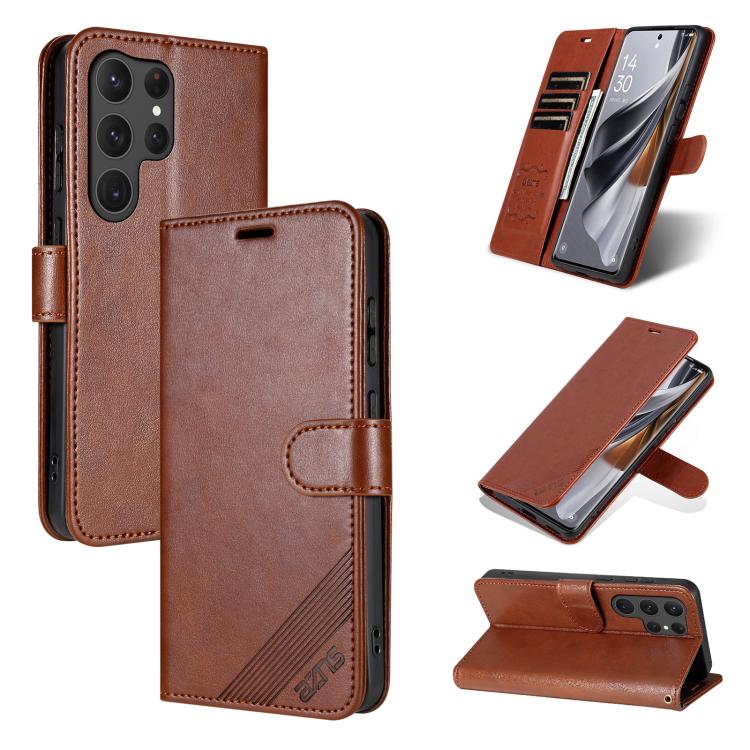 Custodia per telefono a libro in pelle con texture effetto montone AZNS, For Samsung Galaxy S25 Ultra 5G, For Samsung Galaxy S24 FE 5G, For Samsung Galaxy S24 Ultra 5G, For Samsung Galaxy S24+ 5G, For Samsung Galaxy S24 5G, For Samsung Galaxy S23 FE 5G...