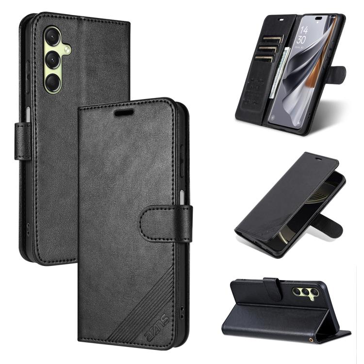 Custodia per telefono a libro in pelle con texture effetto montone AZNS, For Samsung Galaxy A36 5G, For Samsung Galaxy A16 5G, For Samsung Galaxy A55 5G, For Samsung Galaxy A35 5G, For Samsung Galaxy A15