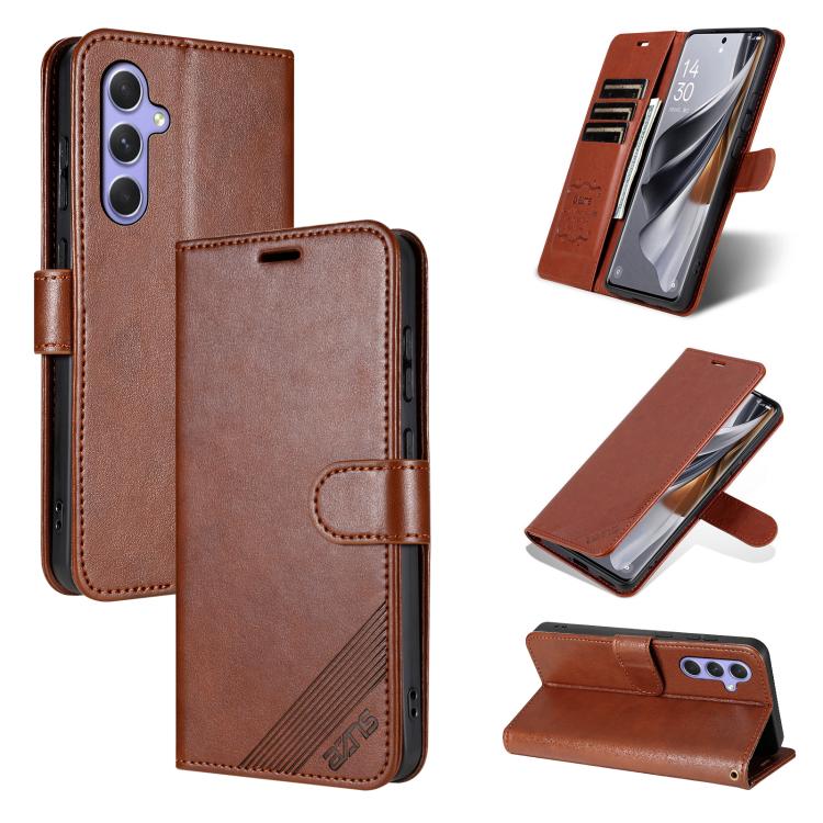 Custodia per telefono a libro in pelle con texture effetto montone AZNS, For Samsung Galaxy A36 5G, For Samsung Galaxy A16 5G, For Samsung Galaxy A55 5G, For Samsung Galaxy A35 5G, For Samsung Galaxy A15