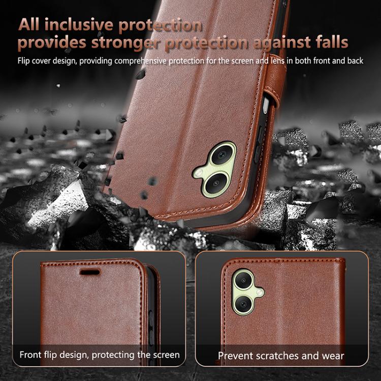 Custodia per telefono a libro in pelle con texture effetto montone AZNS, For Galaxy A08/A07 5G&4G, For Samsung Galaxy A57 5G, For Samsung Galaxy A37 5G, For Galaxy A27 5G, For Samsung Galaxy A17 5G, For Samsung Galaxy A06 4G / 5G                       ...