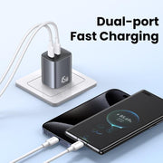 USAMS CC306 T66 45W Dual USB-C / Type-C GaN Fast Charger, US Plug, CC306