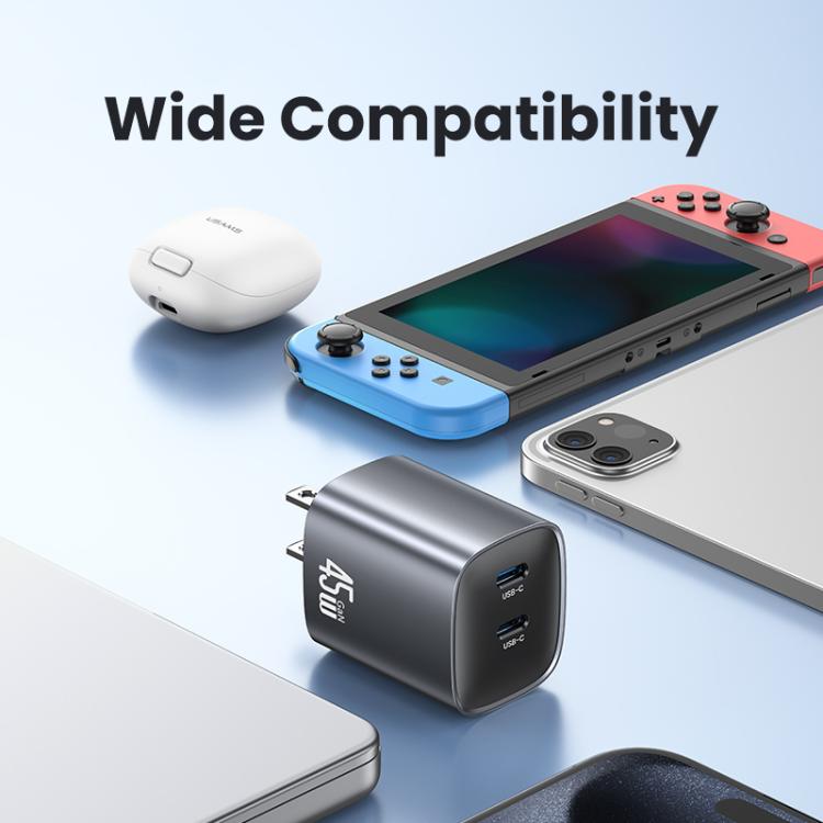 Caricabatterie rapido USAMS 45W Dual USB-C GaN