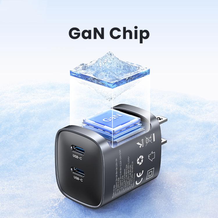 Caricabatterie rapido USAMS 45W Dual USB-C GaN