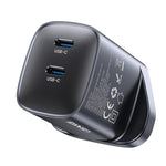 Caricabatterie rapido USAMS 45W Dual USB-C GaN UK Plug