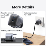Caricabatterie rapido USAMS 45W Dual USB-C GaN UK Plug