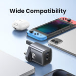 Caricabatterie rapido USAMS 45W Dual USB-C GaN UK Plug
