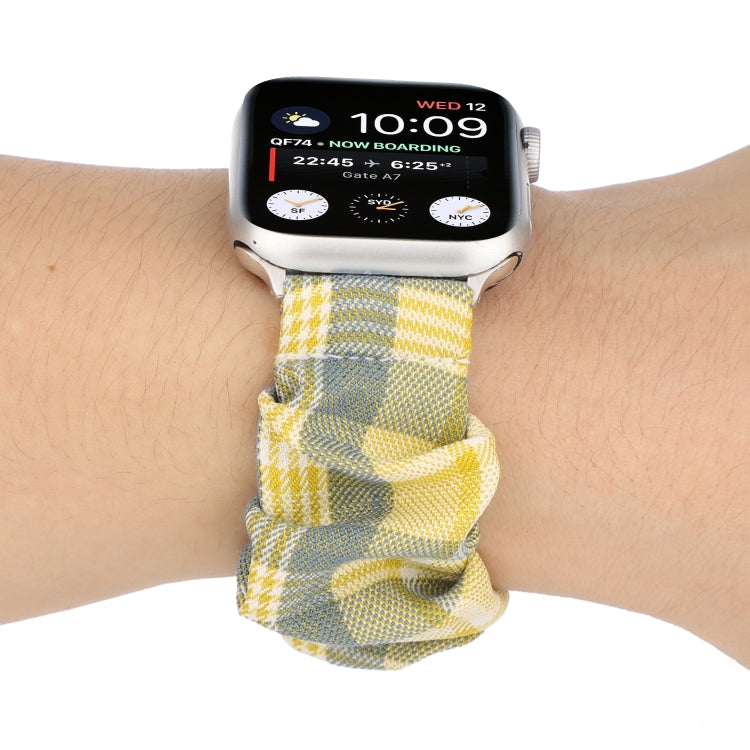 Panno stile uniforme JK + cinturino da polso per orologio in acciaio inossidabile, For Apple Watch Series 7 45mm / 6 & SE & 5 & 4 44mm / 3 & 2 & 1 42mm, For Apple Watch Series 7 41mm / 6 & SE & 5 & 4 40mm / 3 & 2 & 1 38mm