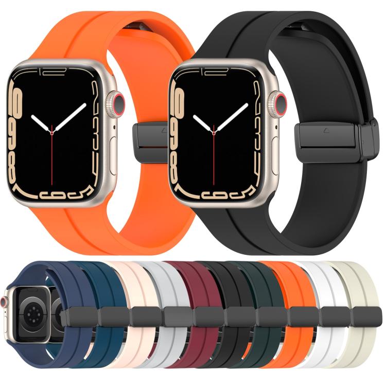 Cinturino per orologio in silicone con fibbia magnetica a tinta unita xDfind, For Apple Watch 46mm / 49mm / 45mm / 44mm, For Apple Watch 42mm / 41mm / 40mm / 38mm
