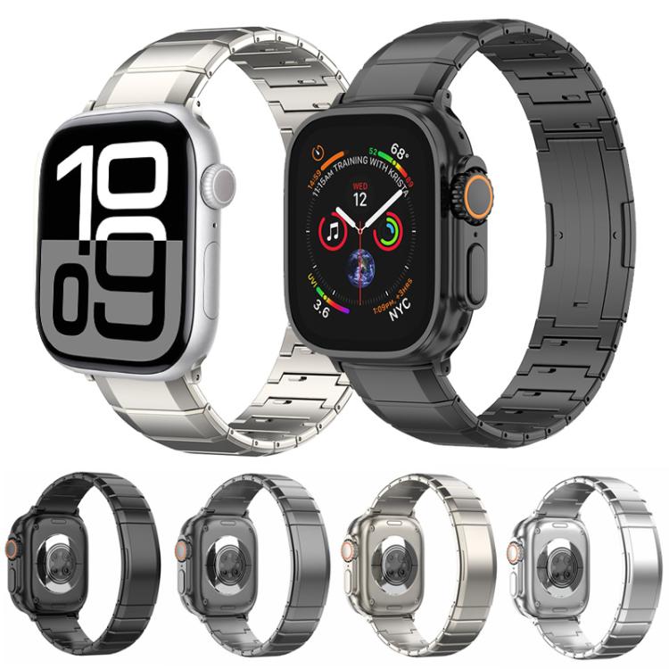 Cinturino per orologio con fibbia in titanio puro a una sola perlina, For Apple Watch 46mm / 49mm / 45mm / 44mm, For Apple Watch 42mm / 41mm / 40mm / 38mm