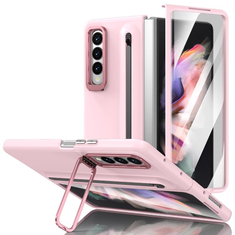 Custodia per telefono antiurto con supporto pieghevole per lente effetto pelle integrata, scomparto per penna e penna inclusa., For Samsung Galaxy Z Fold5 5G, For Samsung Galaxy Z Fold4 5G, For Samsung Galaxy Z Fold3 5G