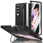 Custodia per telefono antiurto con supporto pieghevole per lente effetto pelle integrata, scomparto per penna e penna inclusa., For Samsung Galaxy Z Fold5 5G, For Samsung Galaxy Z Fold4 5G, For Samsung Galaxy Z Fold3 5G