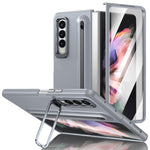 Custodia per telefono antiurto con supporto pieghevole per lente effetto pelle integrata, scomparto per penna e penna inclusa., For Samsung Galaxy Z Fold5 5G, For Samsung Galaxy Z Fold4 5G, For Samsung Galaxy Z Fold3 5G