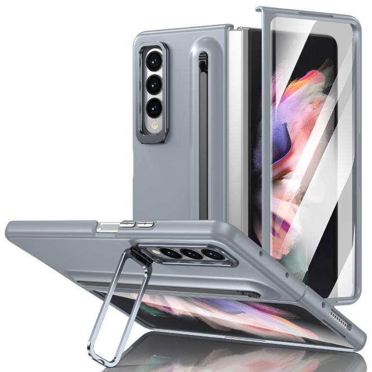 Custodia per telefono antiurto con supporto pieghevole per lente effetto pelle integrata, scomparto per penna e penna inclusa., For Samsung Galaxy Z Fold5 5G, For Samsung Galaxy Z Fold4 5G, For Samsung Galaxy Z Fold3 5G