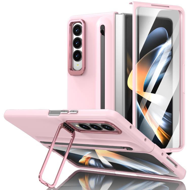 Custodia per telefono antiurto con supporto pieghevole per lente effetto pelle integrata, scomparto per penna e penna inclusa., For Samsung Galaxy Z Fold5 5G, For Samsung Galaxy Z Fold4 5G, For Samsung Galaxy Z Fold3 5G
