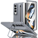 Custodia per telefono antiurto con supporto pieghevole per lente effetto pelle integrata, scomparto per penna e penna inclusa., For Samsung Galaxy Z Fold5 5G, For Samsung Galaxy Z Fold4 5G, For Samsung Galaxy Z Fold3 5G