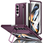 Custodia per telefono antiurto con supporto pieghevole per lente effetto pelle integrata, scomparto per penna e penna inclusa., For Samsung Galaxy Z Fold5 5G, For Samsung Galaxy Z Fold4 5G, For Samsung Galaxy Z Fold3 5G