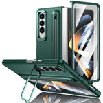 Custodia per telefono antiurto con supporto pieghevole per lente effetto pelle integrata, scomparto per penna e penna inclusa., For Samsung Galaxy Z Fold5 5G, For Samsung Galaxy Z Fold4 5G, For Samsung Galaxy Z Fold3 5G