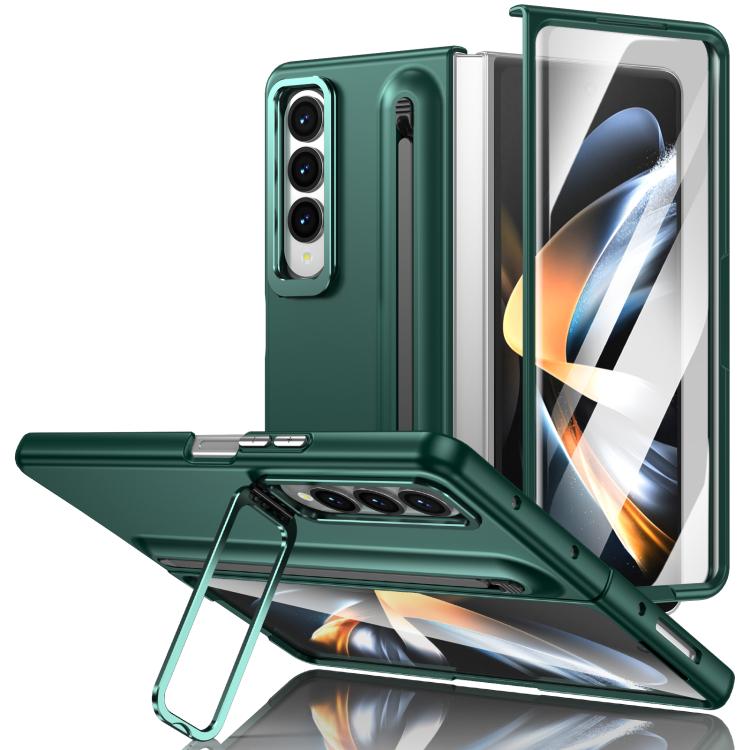 Custodia per telefono antiurto con supporto pieghevole per lente effetto pelle integrata, scomparto per penna e penna inclusa., For Samsung Galaxy Z Fold5 5G, For Samsung Galaxy Z Fold4 5G, For Samsung Galaxy Z Fold3 5G