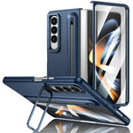 Custodia per telefono antiurto con supporto pieghevole per lente effetto pelle integrata, scomparto per penna e penna inclusa., For Samsung Galaxy Z Fold5 5G, For Samsung Galaxy Z Fold4 5G, For Samsung Galaxy Z Fold3 5G