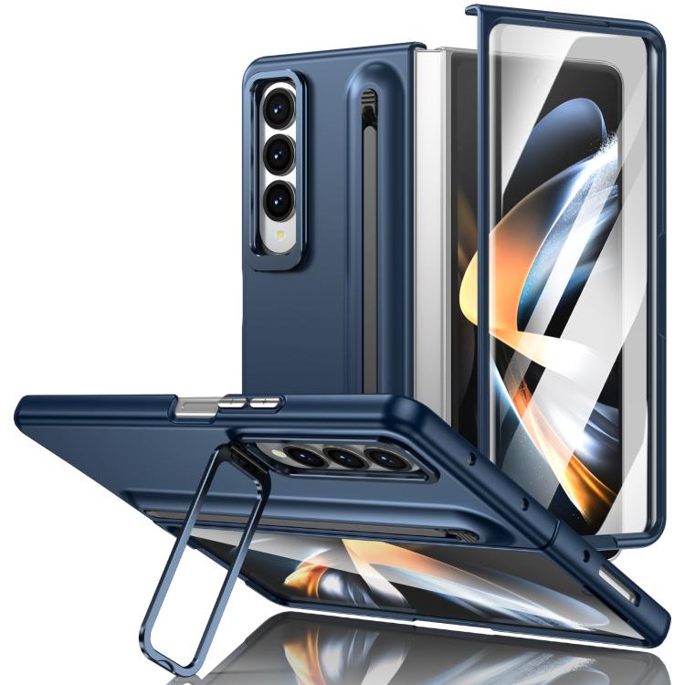 Custodia per telefono antiurto con supporto pieghevole per lente effetto pelle integrata, scomparto per penna e penna inclusa., For Samsung Galaxy Z Fold5 5G, For Samsung Galaxy Z Fold4 5G, For Samsung Galaxy Z Fold3 5G
