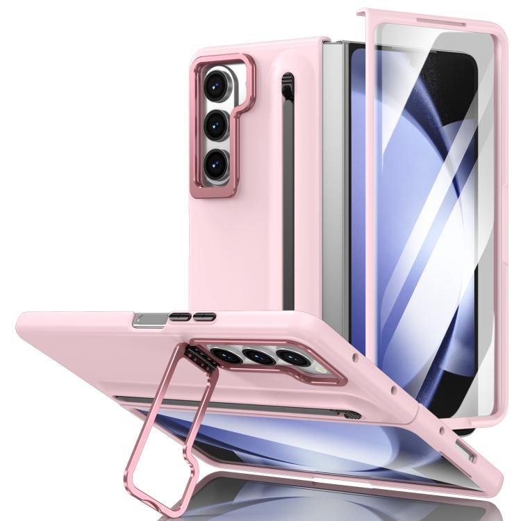 Custodia per telefono antiurto con supporto pieghevole per lente effetto pelle integrata, scomparto per penna e penna inclusa., For Samsung Galaxy Z Fold5 5G, For Samsung Galaxy Z Fold4 5G, For Samsung Galaxy Z Fold3 5G