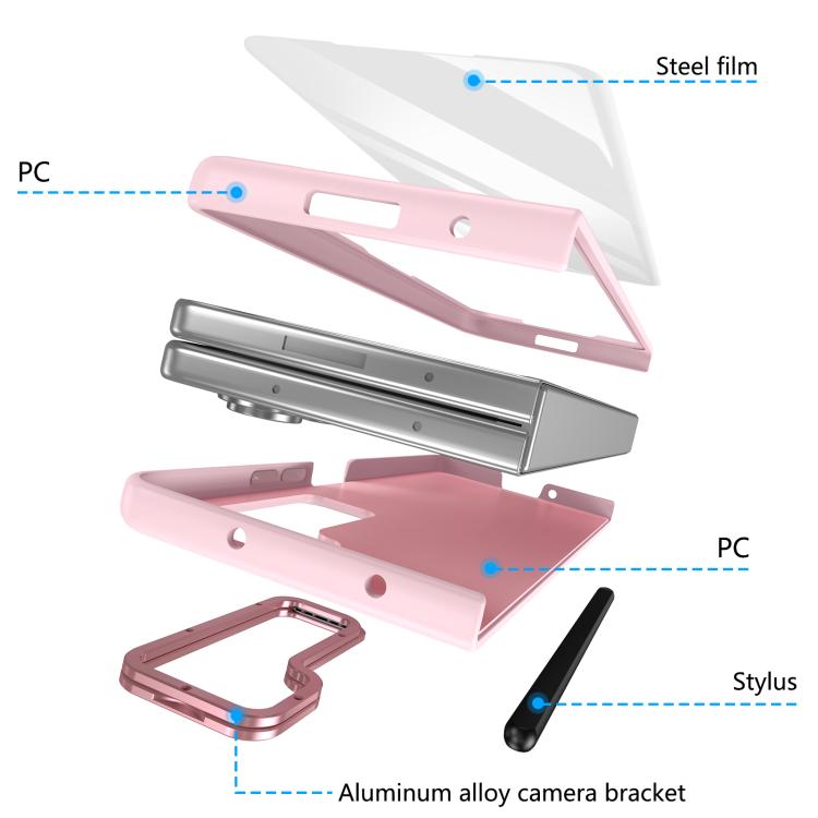 Custodia per telefono antiurto con supporto pieghevole per lente effetto pelle integrata, scomparto per penna e penna inclusa., For Samsung Galaxy Z Fold5 5G, For Samsung Galaxy Z Fold4 5G, For Samsung Galaxy Z Fold3 5G