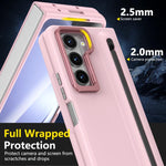 Custodia per telefono antiurto con supporto pieghevole per lente effetto pelle integrata, scomparto per penna e penna inclusa., For Samsung Galaxy Z Fold5 5G, For Samsung Galaxy Z Fold4 5G, For Samsung Galaxy Z Fold3 5G