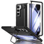 Custodia per telefono antiurto con supporto pieghevole per lente effetto pelle integrata, scomparto per penna e penna inclusa., For Samsung Galaxy Z Fold5 5G, For Samsung Galaxy Z Fold4 5G, For Samsung Galaxy Z Fold3 5G