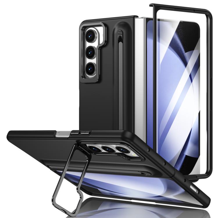 Custodia per telefono antiurto con supporto pieghevole per lente effetto pelle integrata, scomparto per penna e penna inclusa., For Samsung Galaxy Z Fold5 5G, For Samsung Galaxy Z Fold4 5G, For Samsung Galaxy Z Fold3 5G