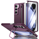 Custodia per telefono antiurto con supporto pieghevole per lente effetto pelle integrata, scomparto per penna e penna inclusa., For Samsung Galaxy Z Fold5 5G, For Samsung Galaxy Z Fold4 5G, For Samsung Galaxy Z Fold3 5G