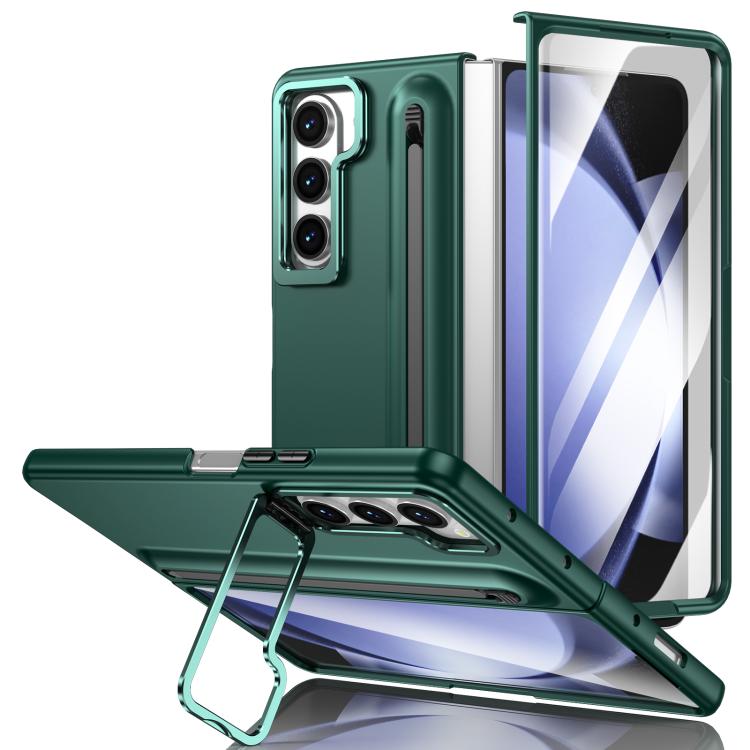 Custodia per telefono antiurto con supporto pieghevole per lente effetto pelle integrata, scomparto per penna e penna inclusa., For Samsung Galaxy Z Fold5 5G, For Samsung Galaxy Z Fold4 5G, For Samsung Galaxy Z Fold3 5G