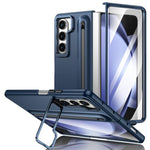 Custodia per telefono antiurto con supporto pieghevole per lente effetto pelle integrata, scomparto per penna e penna inclusa., For Samsung Galaxy Z Fold5 5G, For Samsung Galaxy Z Fold4 5G, For Samsung Galaxy Z Fold3 5G