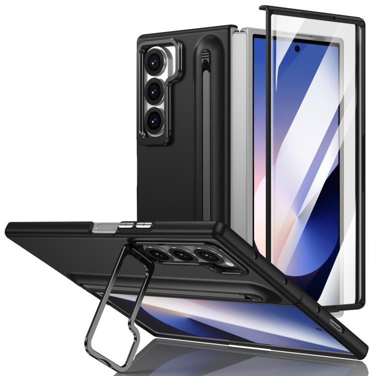 Custodia per telefono antiurto con supporto pieghevole per lente effetto pelle integrata, scomparto per penna e penna inclusa., For Galaxy Z Fold8 5G, For Galaxy Z Fold8 Ultra 5G, For Galaxy Z Fold7 5G, For Samsung Galaxy Z Fold6 5G