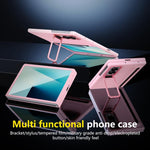 Custodia per telefono antiurto con supporto pieghevole per lente effetto pelle integrata, scomparto per penna e penna inclusa., For Galaxy Z Fold8 5G, For Galaxy Z Fold8 Ultra 5G, For Galaxy Z Fold7 5G, For Samsung Galaxy Z Fold6 5G