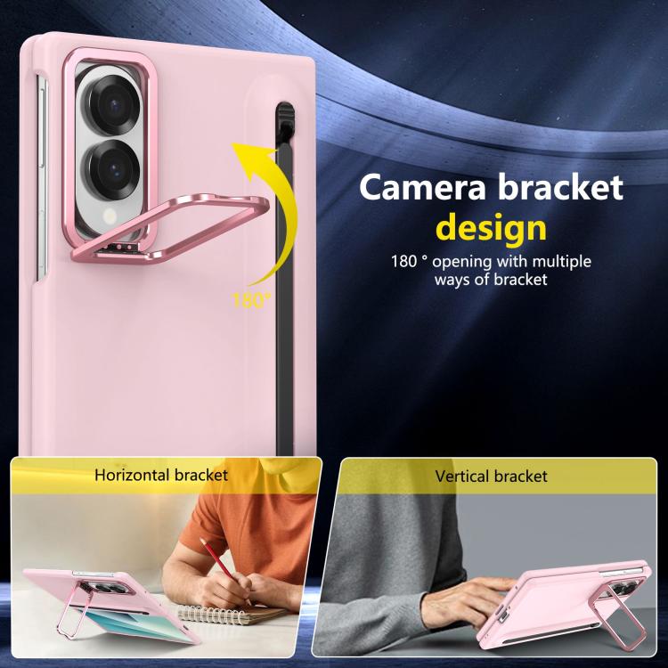Custodia per telefono antiurto con supporto pieghevole per lente effetto pelle integrata, scomparto per penna e penna inclusa., For Galaxy Z Fold8 5G, For Galaxy Z Fold8 Ultra 5G, For Galaxy Z Fold7 5G, For Samsung Galaxy Z Fold6 5G