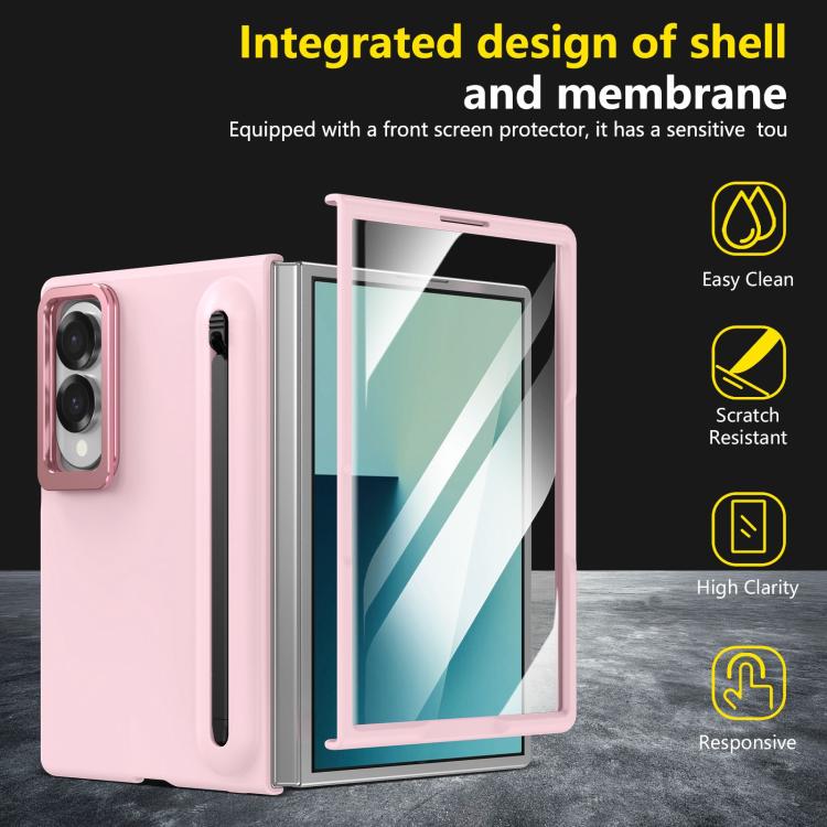 Custodia per telefono antiurto con supporto pieghevole per lente effetto pelle integrata, scomparto per penna e penna inclusa., For Galaxy Z Fold8 5G, For Galaxy Z Fold8 Ultra 5G, For Galaxy Z Fold7 5G, For Samsung Galaxy Z Fold6 5G