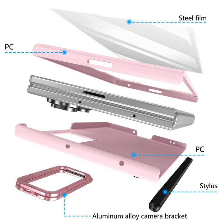 Custodia per telefono antiurto con supporto pieghevole per lente effetto pelle integrata, scomparto per penna e penna inclusa., For Galaxy Z Fold8 5G, For Galaxy Z Fold8 Ultra 5G, For Galaxy Z Fold7 5G, For Samsung Galaxy Z Fold6 5G