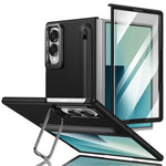 Custodia per telefono antiurto con supporto pieghevole per lente effetto pelle integrata, scomparto per penna e penna inclusa., For Galaxy Z Fold8 5G, For Galaxy Z Fold8 Ultra 5G, For Galaxy Z Fold7 5G, For Samsung Galaxy Z Fold6 5G