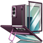 Custodia per telefono antiurto con supporto pieghevole per lente effetto pelle integrata, scomparto per penna e penna inclusa., For Galaxy Z Fold8 5G, For Galaxy Z Fold8 Ultra 5G, For Galaxy Z Fold7 5G, For Samsung Galaxy Z Fold6 5G